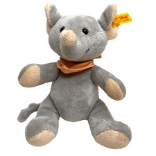 Steiff Cosy Friends 110788 Plush Mouse Gray with Neckerchief Bandana Button Ear