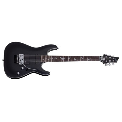 Schecter Damien Platinum-6 FR Floyd EMG Bats Inlays Electric Guitar Satin Black