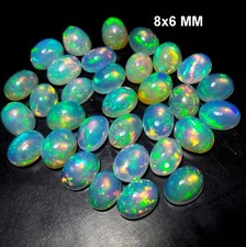 8x6 MM Naturel AAAA Grade Arc en Ciel Couleur Jeu Welo Opale Forme Ovale Cabs en