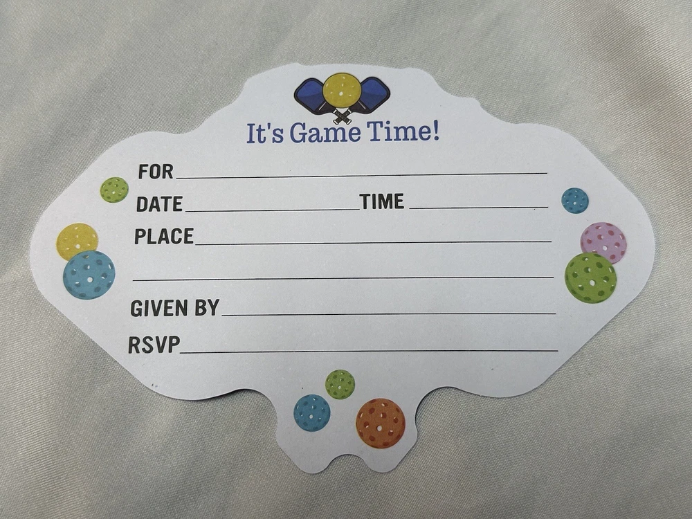 Pickleball Birthday Party Invitations 15 pk with Envelopes It's Game Time New Pickleball Birthday Party Invitations 15 pk with Envelopes It's Game Time New