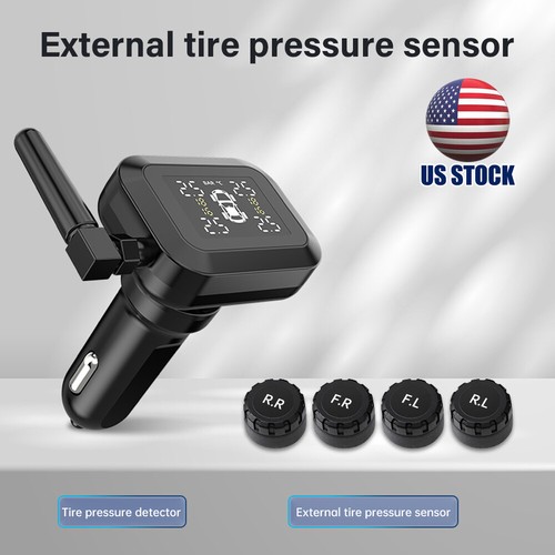 Universal Car TPMS Wireless Tire Pressure Monitoring System 4 External Sensor US