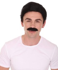 HPO Adult Men's Black Father Wig with Moustache, Black Color, HM-682A