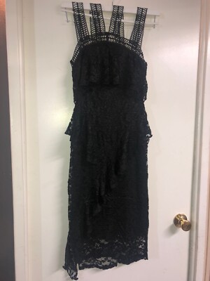 Beb Multi Strap Lace Midi Dress Jet Black Size Xs | eBay