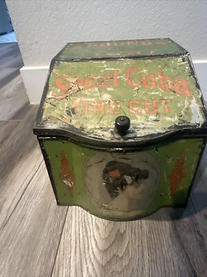 Vintage Sweet Cuba Fine Cut Tobacco store bin,  5 Pound Empty !!