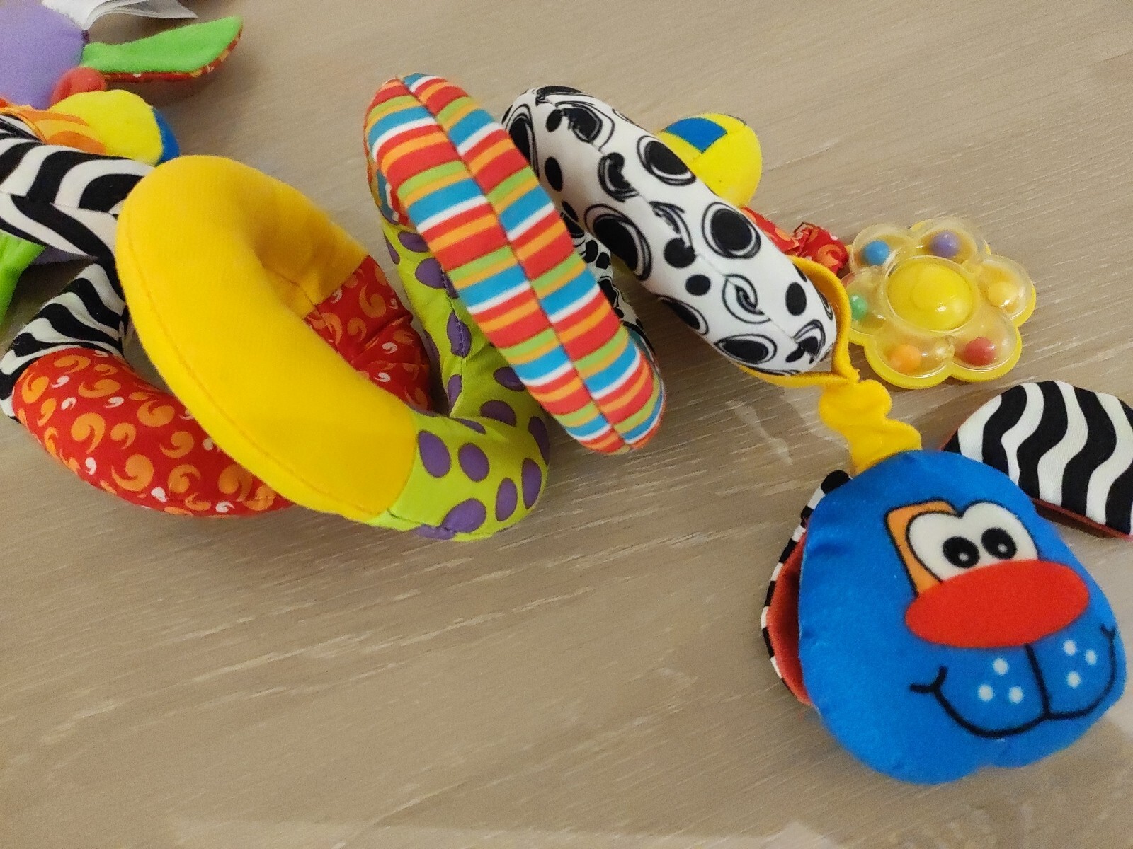 Baby Activity Spiral soft toy with Hanging Rattles Tesco eBay