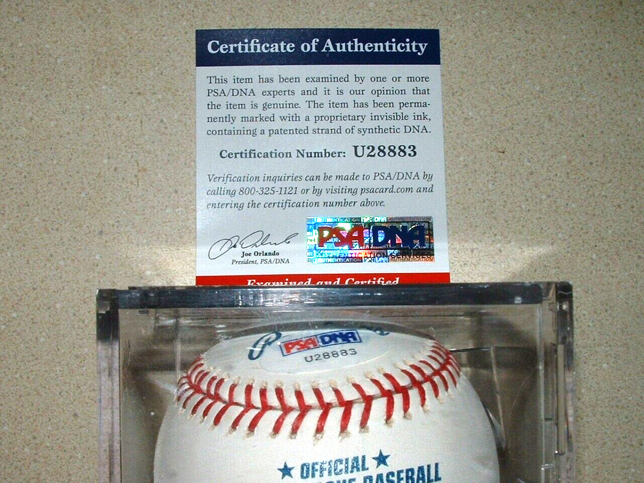 MIKE TYSON AUTO, SIGNED SNOW WHITE OML BASEBALL PSA/DNA CERT & CARD - IRON MIKE view 5