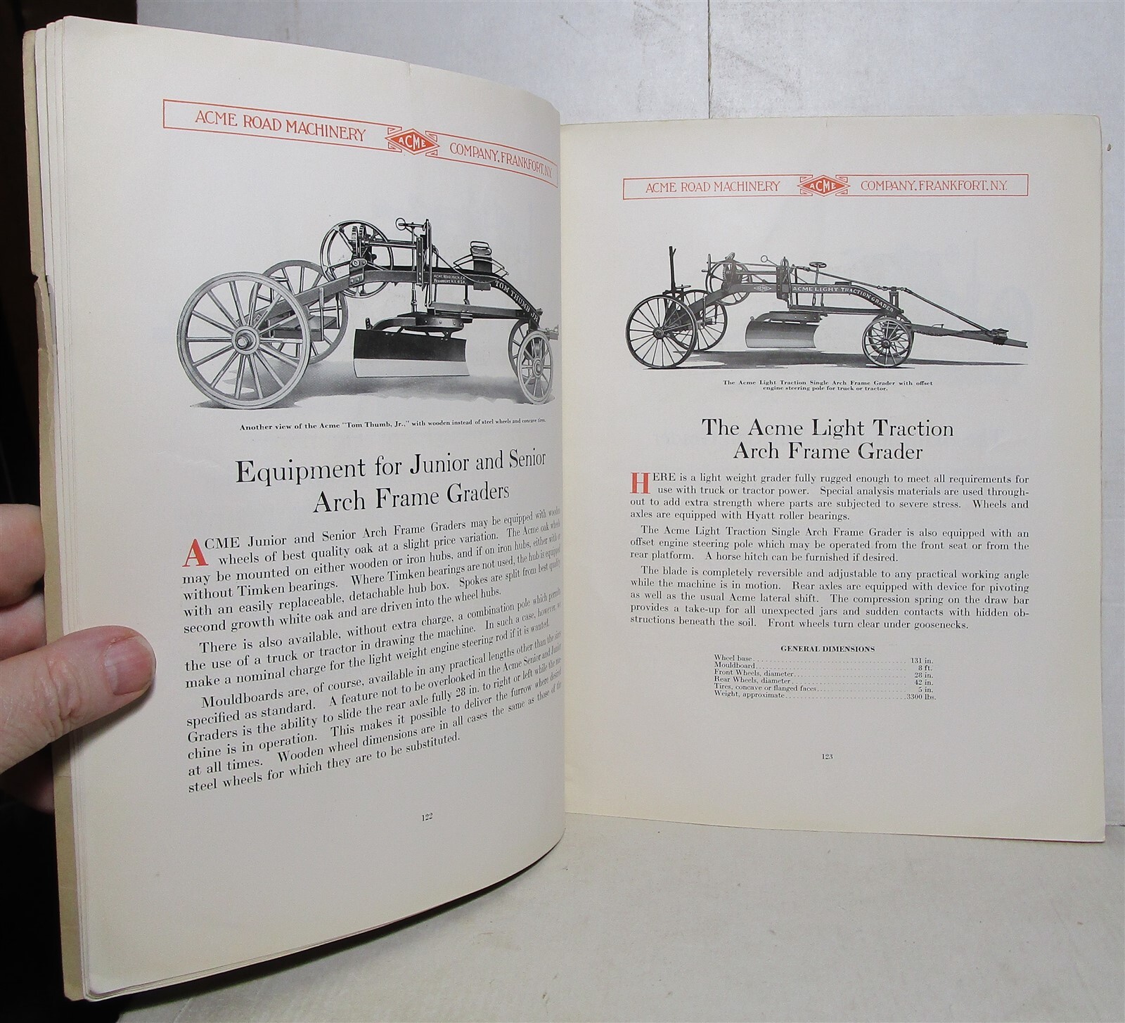 1927 Acme Road Machinery Co. catalog Graders (Frankfort, New York) eBay