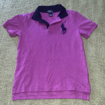 POLO Ralph Lauren shirt Boys Size 7 Pink with Large Pony Logo | eBay