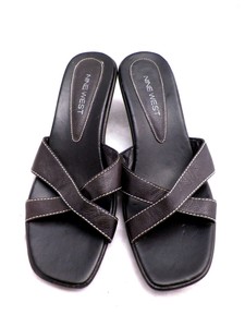 nine west black slides