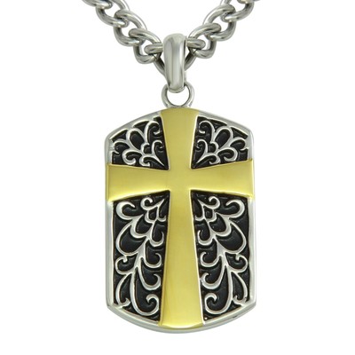2020 GOLD duo two twone luxury dog tag pendant with chain INCLUDED