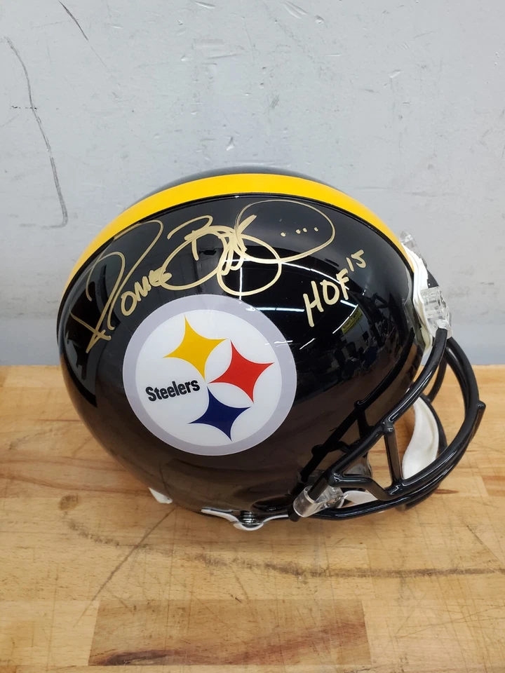 Casco Steelers Auténtico Tamaño Completo Firmado Jerome Bettis - Certificado de Autenticidad - HOF Foto 2 de 4