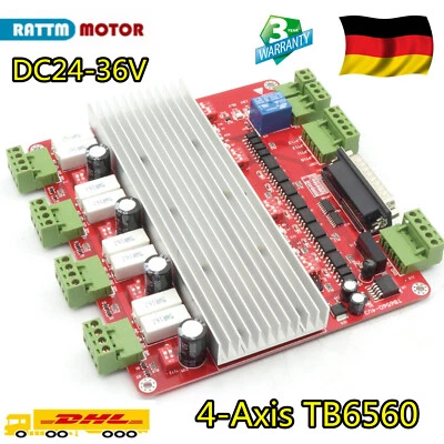 RATTM MOTOR 【DE】TB6560 Schrittmotor Steuerung Treiber 4 Axis CNC Controller Nema17/23 Driver