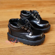 Round-toe Student Shoes Thick Sole Black for 1/4 1/3 Uncle BJD Boy Dolls DIKA DZ