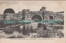 Millbrook NY - FIELD STONE BRIDGE AT DAHEIM MANSION ENTRANCE - Postcard