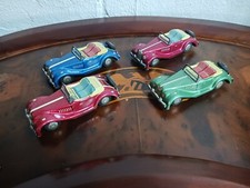 Vintage Tin Friction Convertible MG Tin Toy Car Lot Mint Made In Japan X4 Tin...