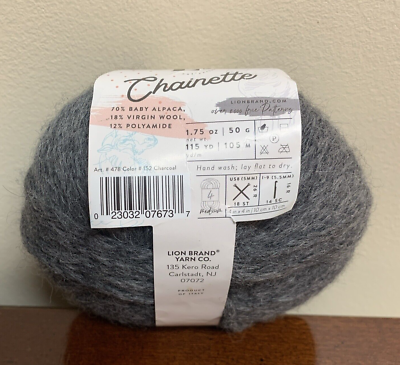 Lion Brand Yarn Chainette Baby Alpaca Virgin Wool Polyamide