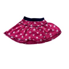 Girls Flared Skirt Pink with White Dots Elastic Waist Casual
