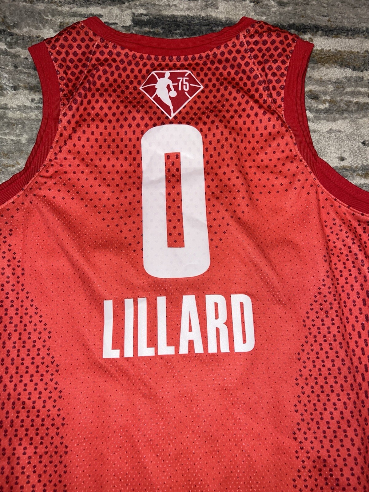 NWOT Damian Lillard 2022 NBA All Star Swingman Jersey Nike Jordan Size 52 XL Red thumbnail 8