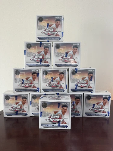 2023-24 Topps Chrome Basketball Trading Card Monster Box Wemby Auto