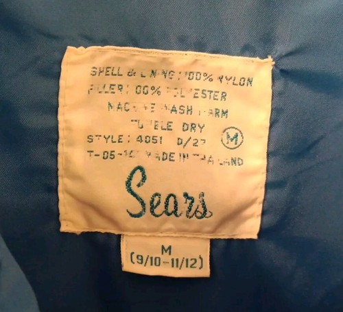 Vintage Sears Work Leisure Coat Puffy Blue Jacket Style 4051 SZ Medium - Picture 5 of 13