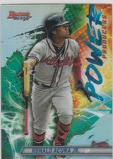 RONALD ACUÑA Jr. Best REFRACTOR Insert Braves Baseball Card POWER PRODUCERS