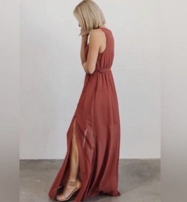 Baltic Born Hera Maxi Dress Berry Chiffon Muted Red Sleeveless XS O2 | eBay Baltic Born Hera Maxi Dress Berry Chiffon Muted Red Sleeveless XS O2 | eBay