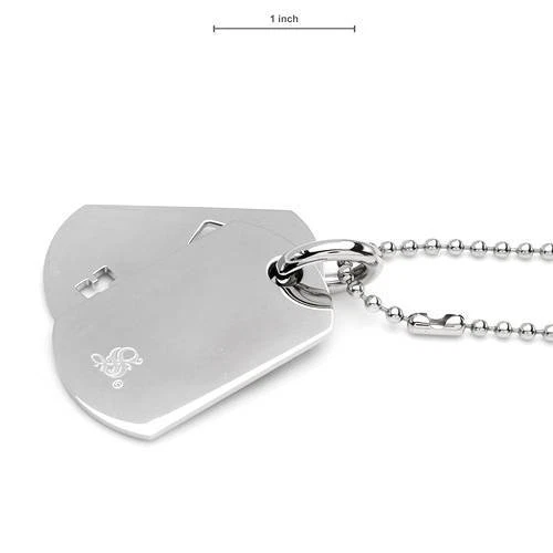 SIMMONS Men's Necklace W/Genuine Clean Diamond Black Leather & Stainless steel - Image 2 of 2