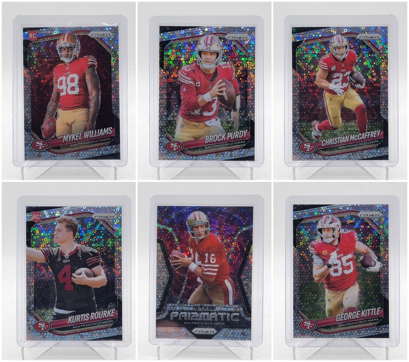 [6] PURDY MCCAFFREY MONTANA KITTLE 2025 PANINI PRIZM PRIZMATIC ROOKIE Q6713