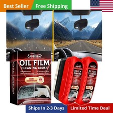 2025 New Automotive Oil Film Cleaning Brush, Clear Vision Glass Cleaner, 2 PACK