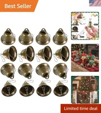 16PCS Vintage Bronze Jingle Bells for Crafting & Dog Potty Training, 1.5"x1.7"