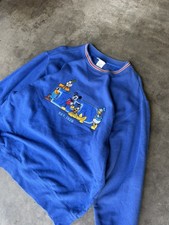 Vtg 90s Disney Mickey Friends Embroidered Crewneck Pullover Sweatshirt Men s M