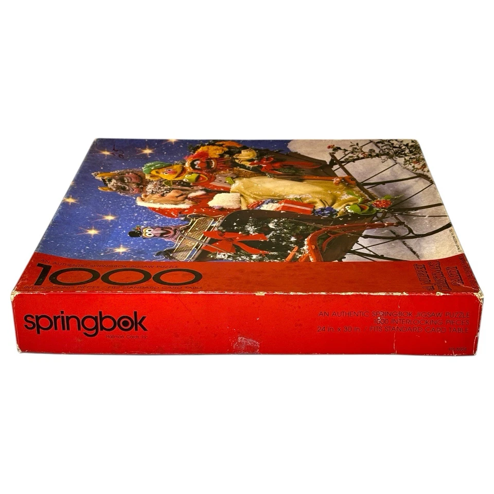 Rare 1980 Springbok A Muppet Christmas Party 1000 Piece Puzzle Complete w/ Box - Image 4 of 4