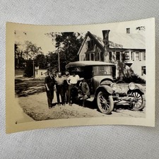 Vintage Car Photo Photograph Print Men with Automobile Snapshot