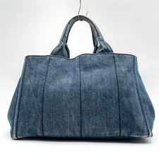 PRADA Canapa Medium Denim Exterior Bags & Handbags for Women for
