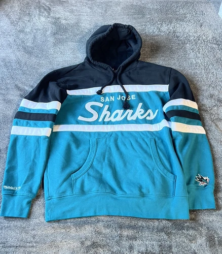 Felpa con cappuccio Mitchell & Ness San Jose Sharks ragazzo NHL Sharks Head Coach XL