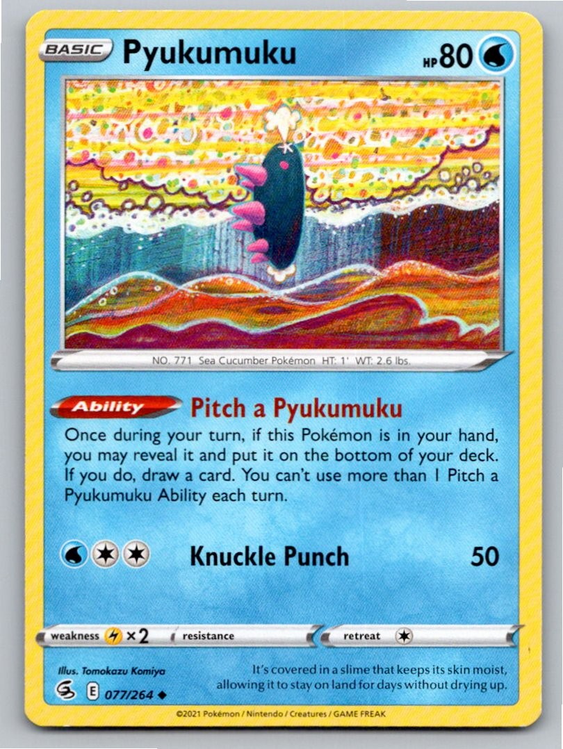 2021 POKEMON PYUKUMUKU FUSION STRIKE 077/264 UC NM A57539 FREE S&H