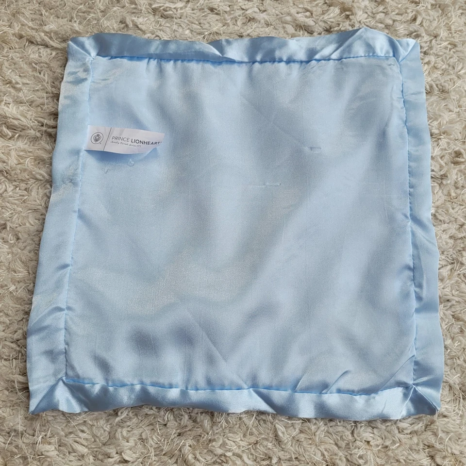 Manta de seguridad Prince Lionheart bebé azul satinado y terciopelo Lovey dormir 11"x11" Foto 3 de 4