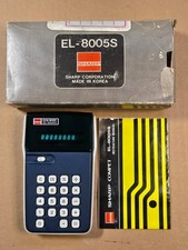 Sharp EL8005S Vintage Calculator Near Mint in Box W/Manual - Working Well