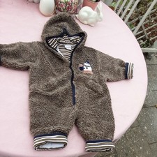 Baby Winter Overall Schneeanzug Größe 86 braun,vintage.mit KAPUZE.