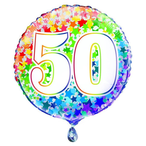Palloncino in Mylar per compleanno dei 50 Anni, Multicolore, 45 cm - Foto 1 di 1