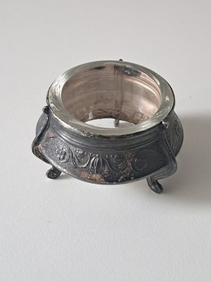 Vintage SovietUSSR Salt & Pepper Cellar   Glass Insert, Melchior, 1960s