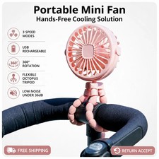 Portable Handheld Mini Cooling Fan Flexible Tripod Clip Desk Bike Baby Stroller