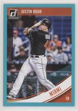 2018 Panini Donruss Teal Border 104/199 Justin Bour #131 00e4