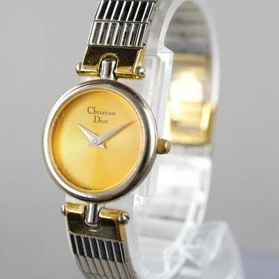 Christian Dior Vintage Damenuhr 3025 Gold 22mm neue Batterie
