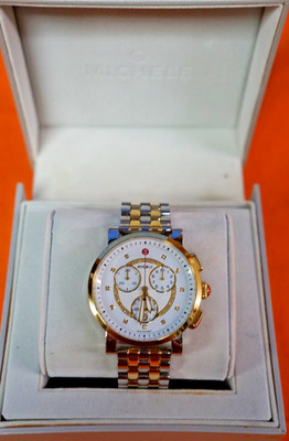 Michele MWW01K000119 Sport Sail White Diamond Two Tone Steel Watch Women's