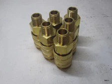 1 Pack of 6 Milton 3/8" MNPT High Flow, V-Style, Quick-Connect Brass Coupler