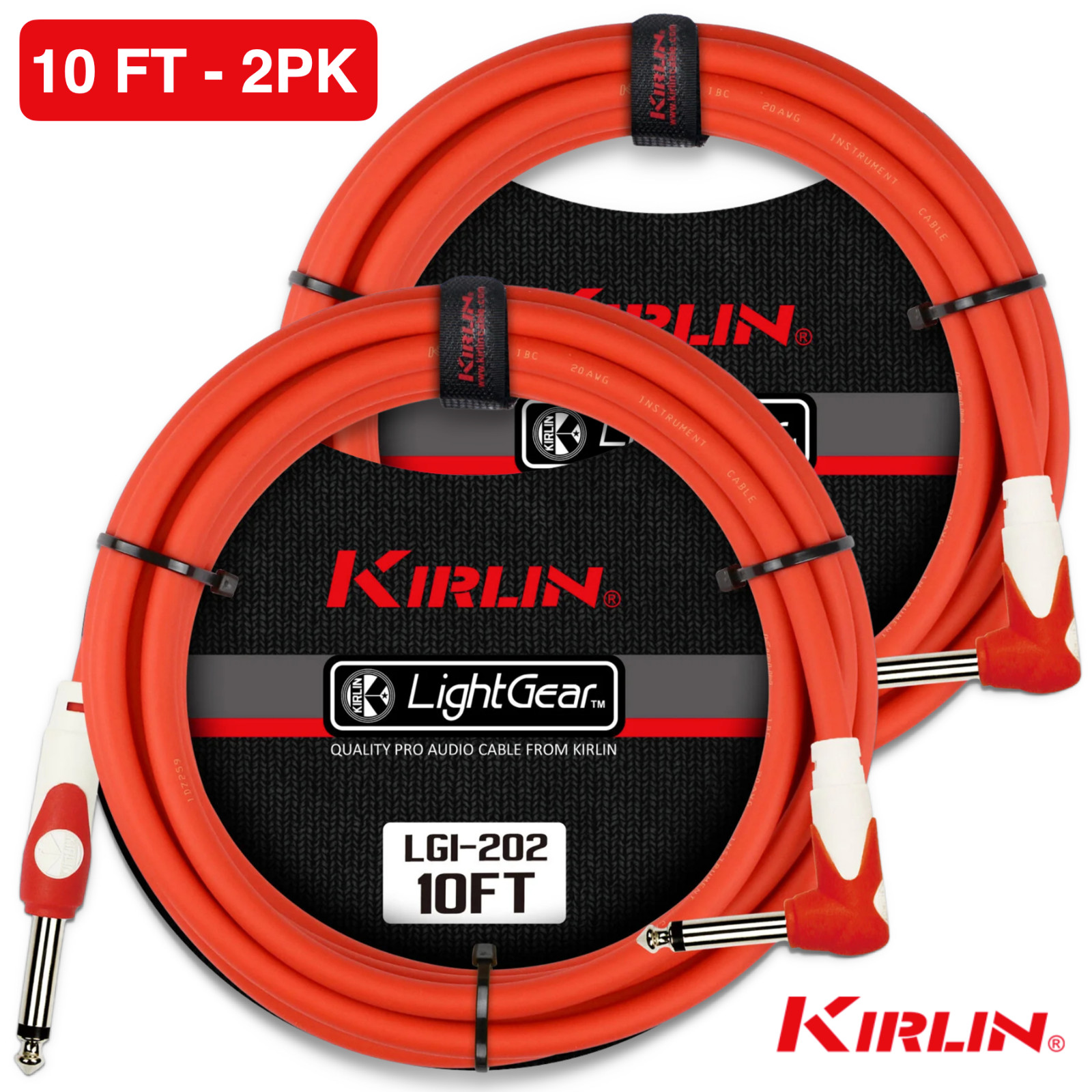 Cavo per chitarra Kirlin LGI-202 10ft 2-Pack
