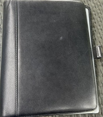 Levenger 7 Ring Binder Portfolio Black Leather 