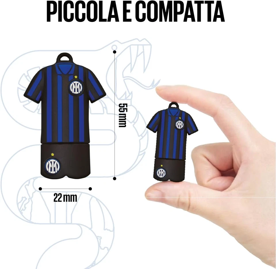 Chiavetta USB Inter | Pendrive USB 2.0 32 GB | Design Unico Calcio | Portachiavi - Immagine 4 di 4