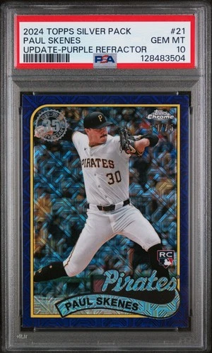 2024 Topps Silver Pack #21 Paul Skenes Update-Purple REF #/75 PSA 10